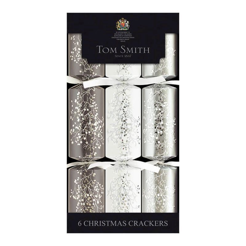 Tom Smith 6 Christmas Crackers (12") - Silver