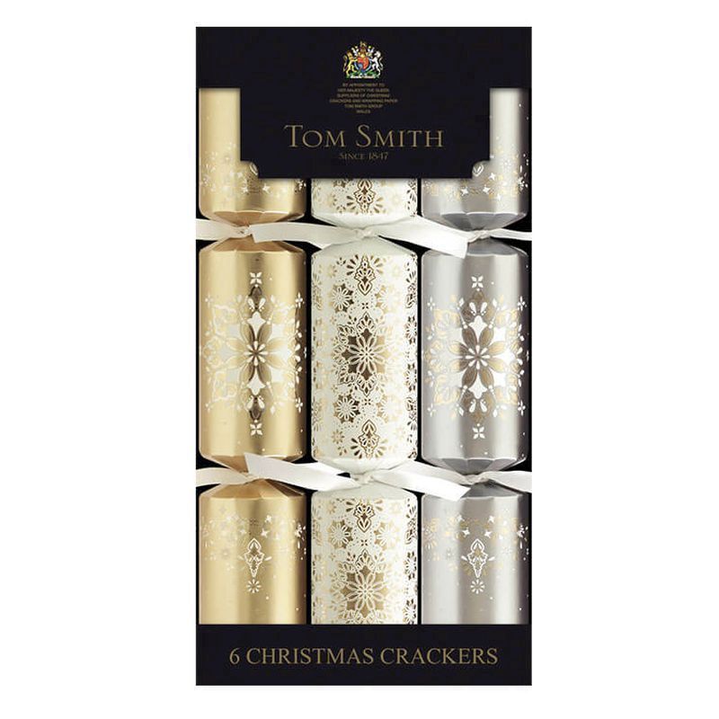 Tom Smith 6 Christmas Crackers (12") - Gold