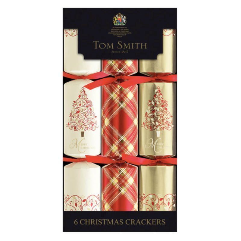 Tom Smith 6 Christmas Crackers (12") - Red