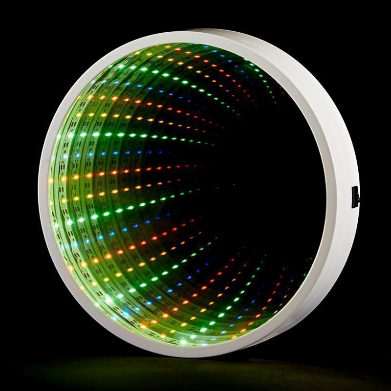 60 LED Multicoloured Indoor Static Infinity Light Round Frame Battery