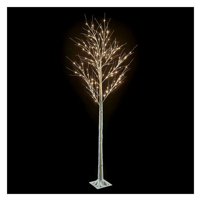 240cm (7 Foot 10 inch) Birch Warm White 144 Light Tree