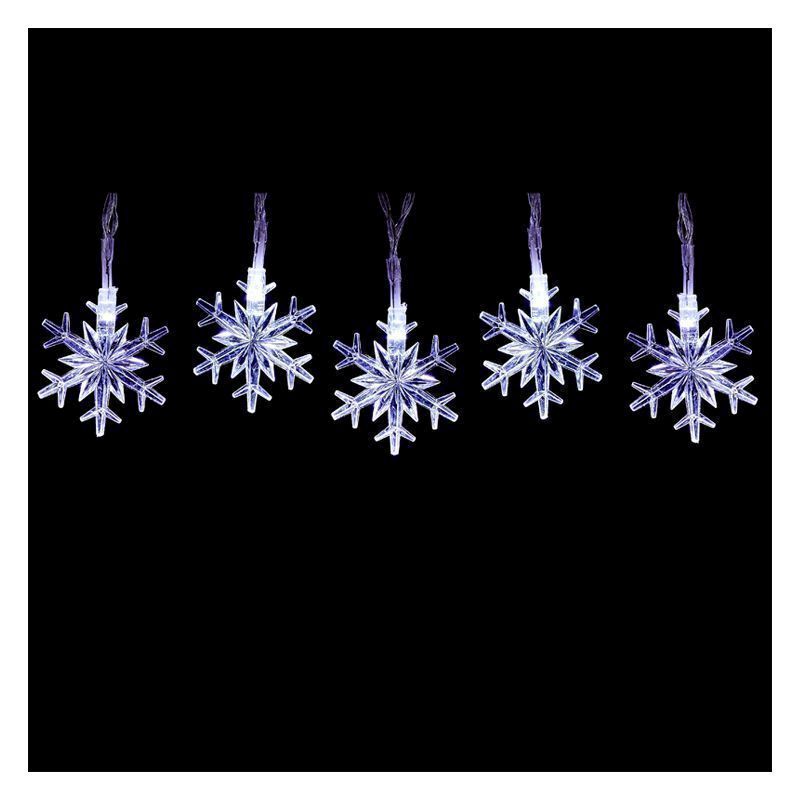 String Snowflake Christmas Light Animated White Outdoor 50 LED - 7.35m by Astralis