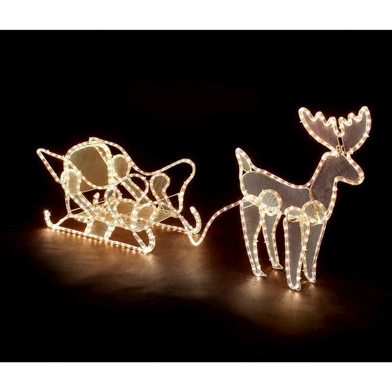3D Single Reindeer & Sleigh LED Decorative Rope Christmas Light