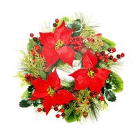 See more information about the Poinsettia Door Wreath Red 50cm