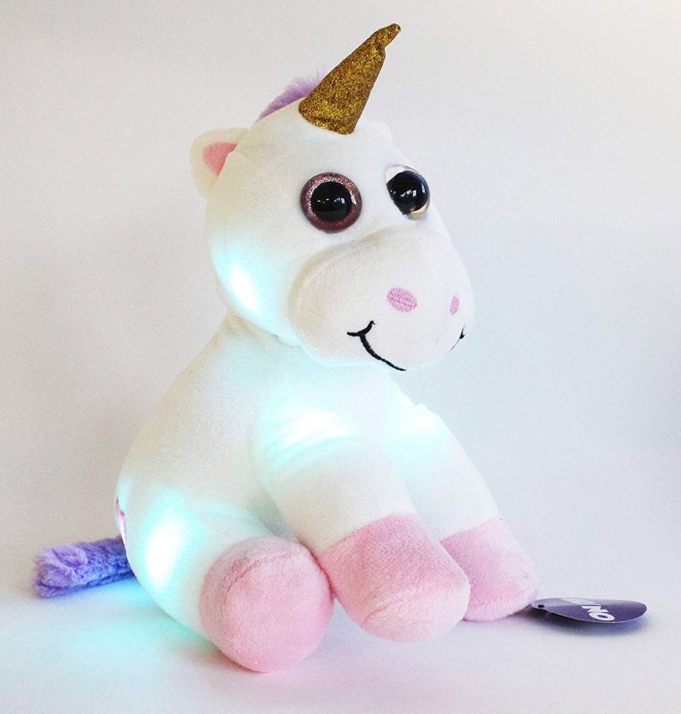 Miri Moo Super Soft Glow Unicorn Teddy Colour Changing Girls Kids Nightlight LED 