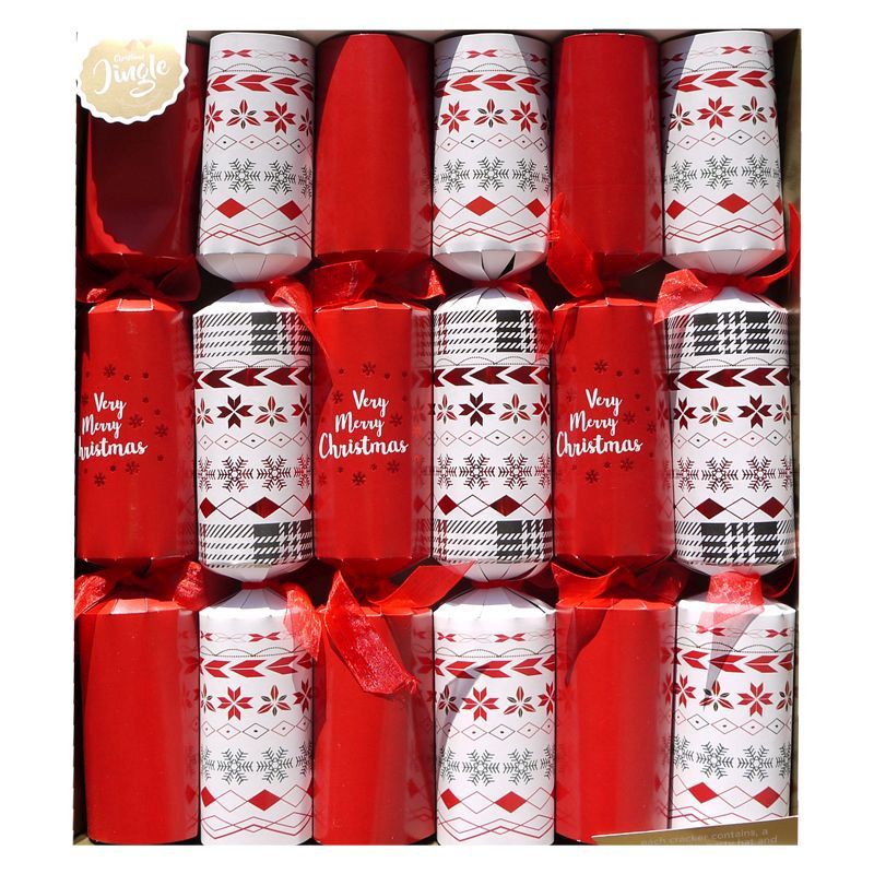6 Pack Family Very Merry Christmas Crackers (15 Inch)