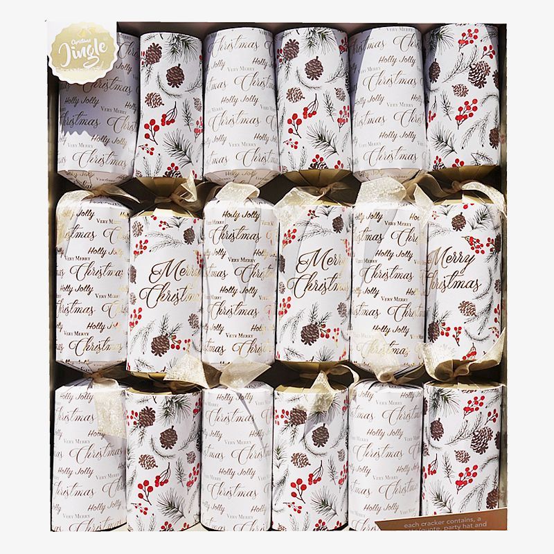 6 Family Christmas Crackers (15 Inch) - Holly Jolly