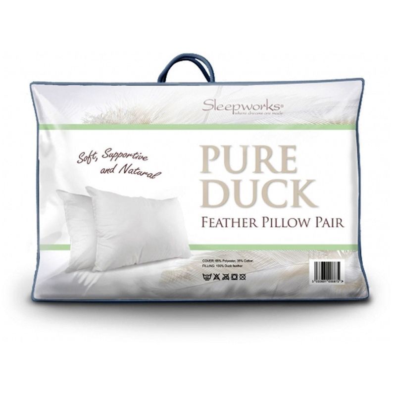 Sleepworks 2 Pack Pillow Duck Feather