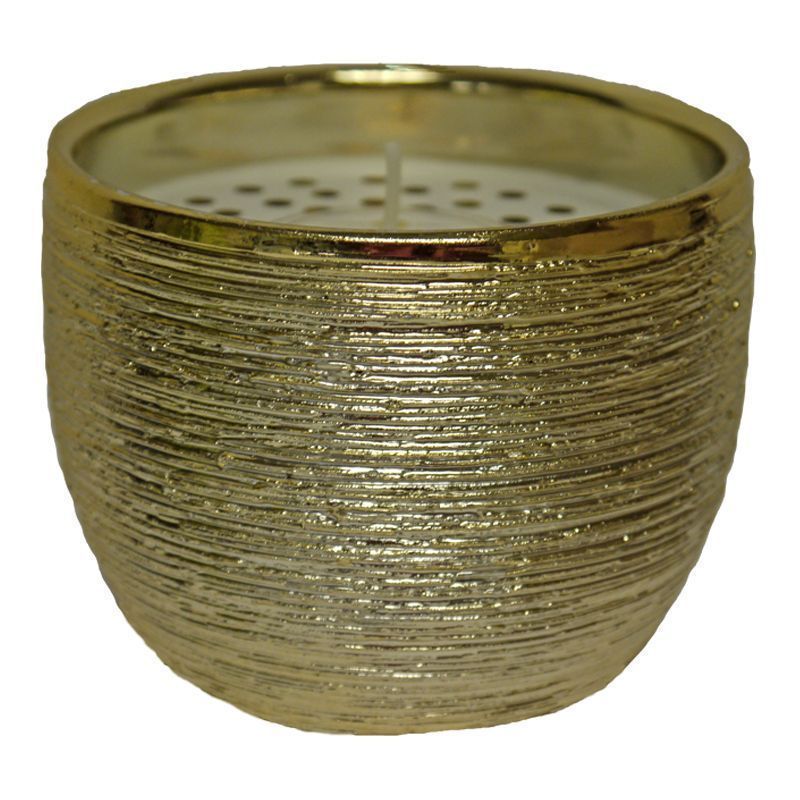 Gold Ceramic Bowl Candle Vanilla 9x7cm