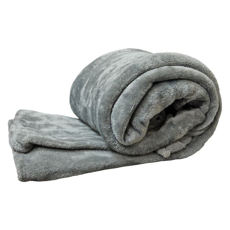 150 x 200cm Flannel Fleece Blanket Throw Grey