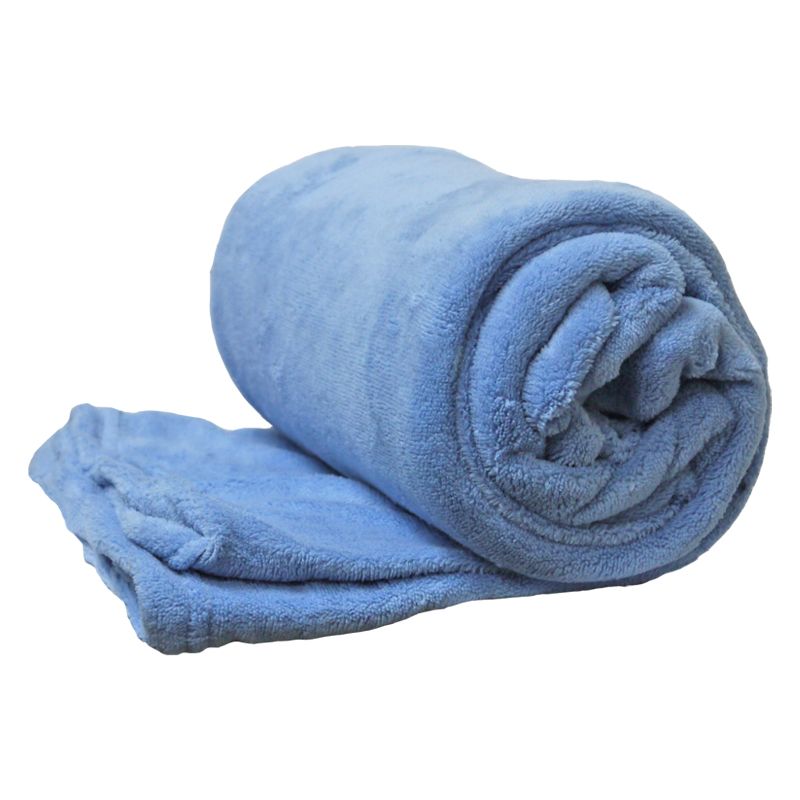 150 x 200cm Flannel Fleece Blanket Throw Blue