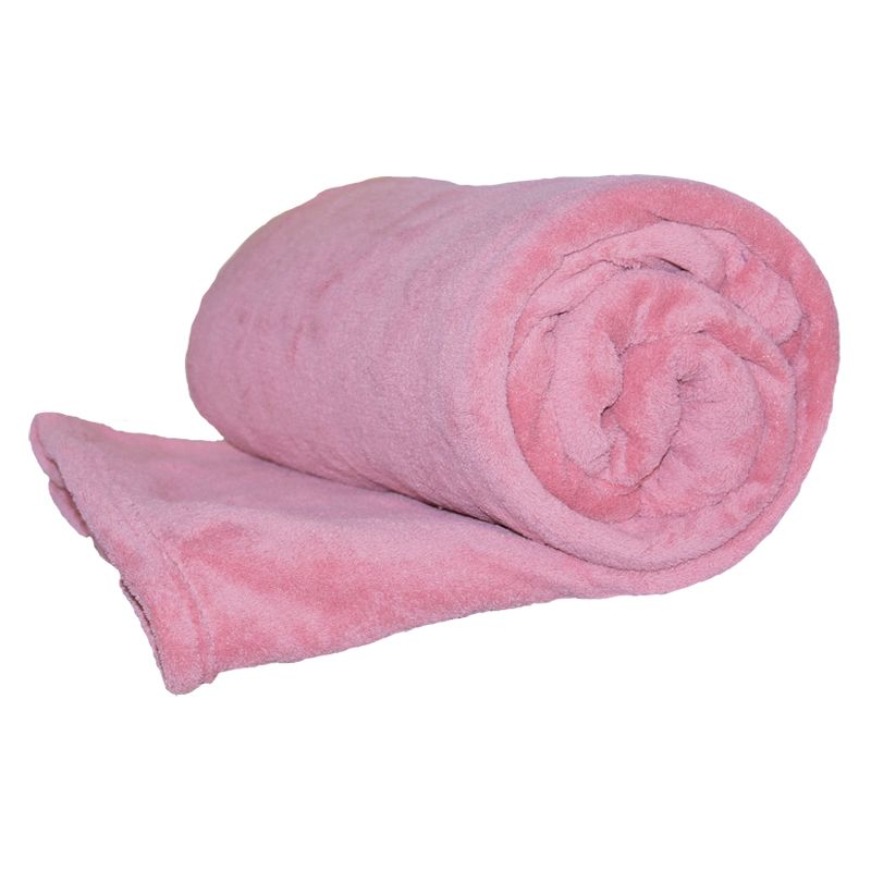 150 x 200cm Flannel Fleece Blanket Throw Pink