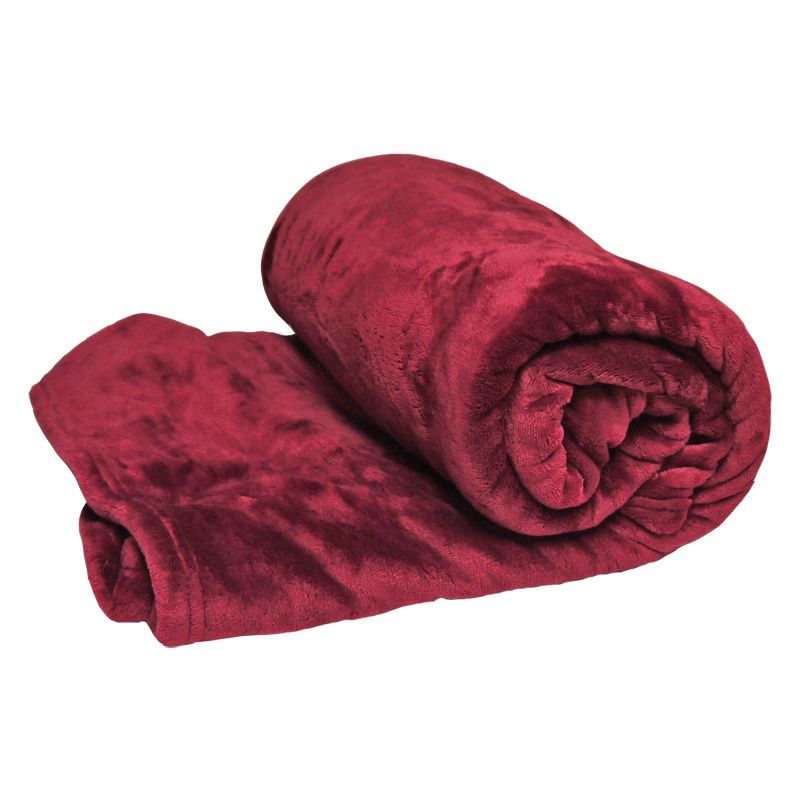 Your Home 150 x 200cm Coral Fleece Dark Red Throw