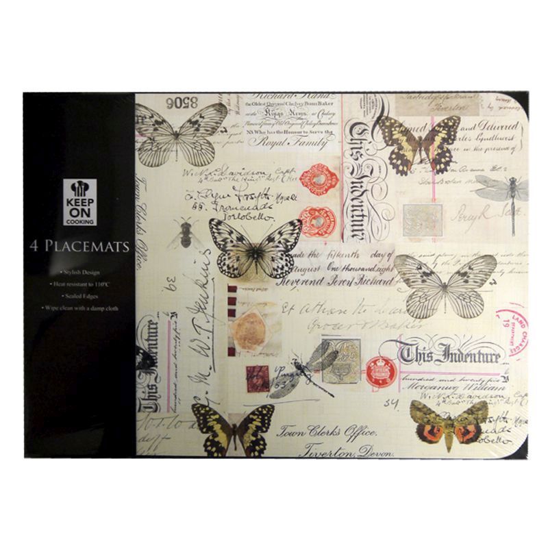 Vintage Butterflies Placemats x 4