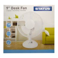 See more information about the Status 9 Inch Oscillating Desk Fan White - 2 Speed