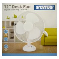 See more information about the Status 12 Inch Oscillating Desk Fan White - 3 Speed