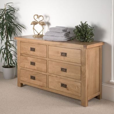 See more information about the Cotswold Oak Large Chest of drawers Natural 6 Drawers