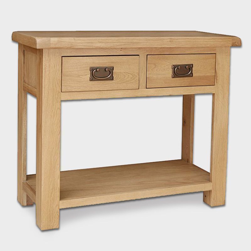 Cotswold Console Table Oak 2 Drawer, Preusser 3 Drawer Console Table