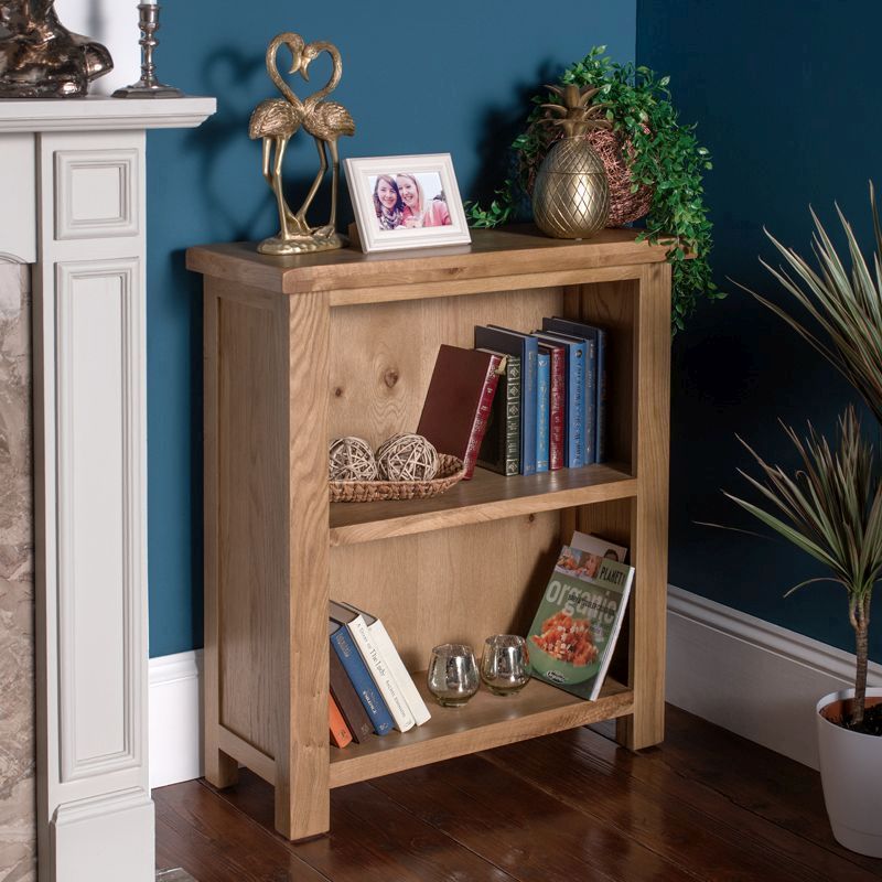Cotswold Low Bookcase Oak 2 Shelf