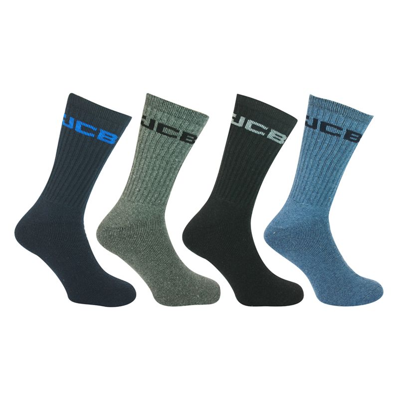4 Pack Mens Assorted Colours Crew Socks