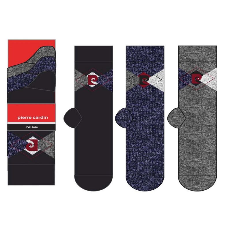 3 Pack Mens Navy Mix Argyle Design Socks
