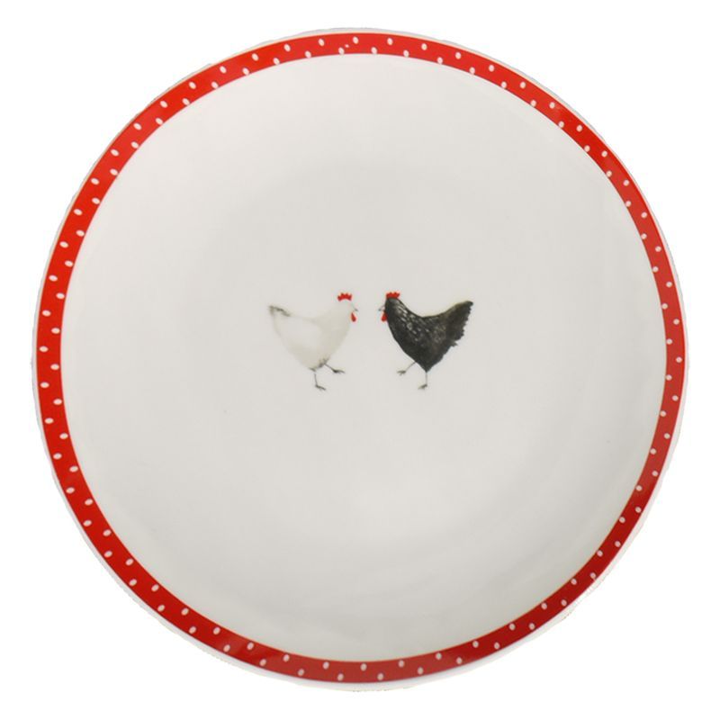 Red Chickens Side Plate