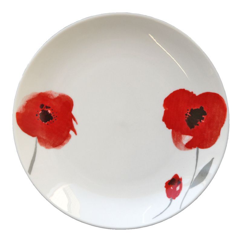 Red Floral Side Plate