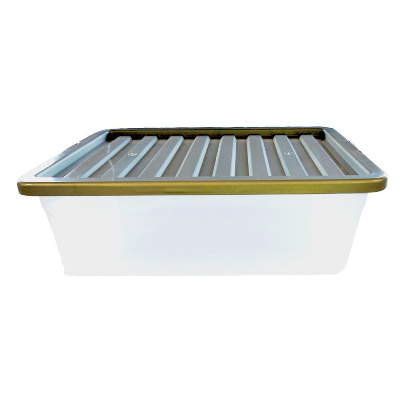 32L TML Underbed / Stacking Storage Clear & Grey Lid