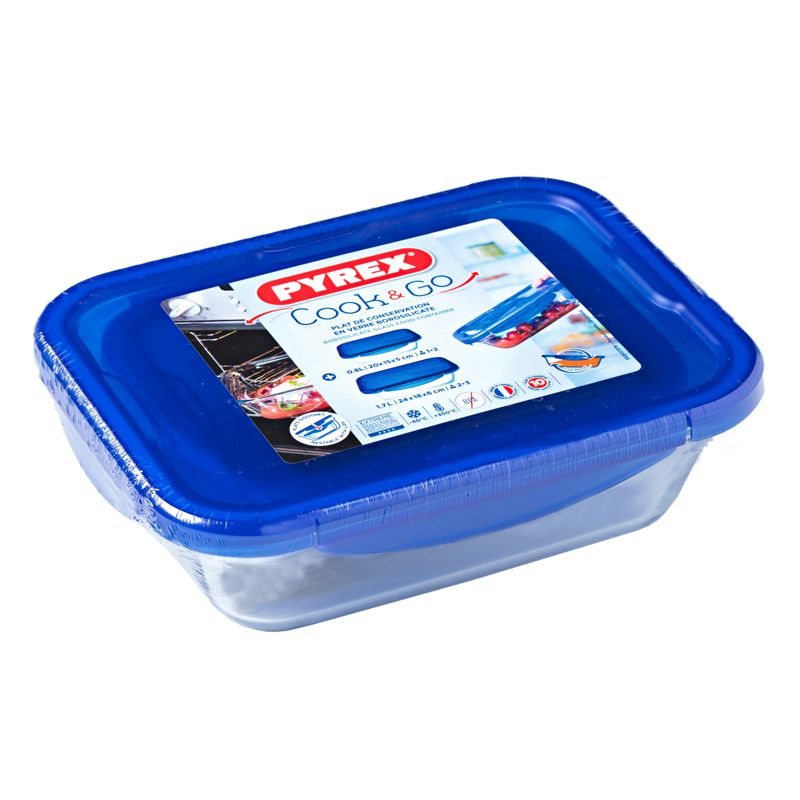 2 Pack Pyrex Cook And Go Nestable Set 1.7 & 0.8L