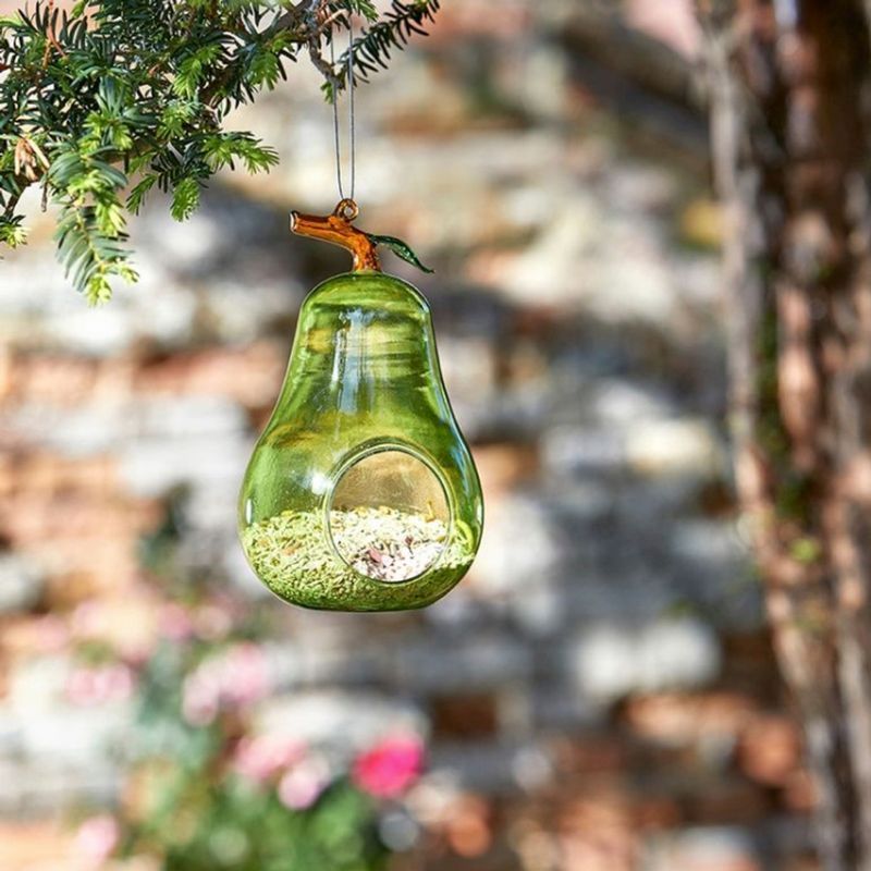 Pear Hanging Glass Feeder