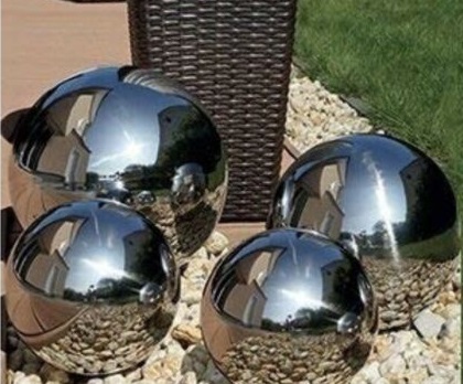 Product photograph of Decorative Stainless Steel Orbs 4 Pack from QD stores