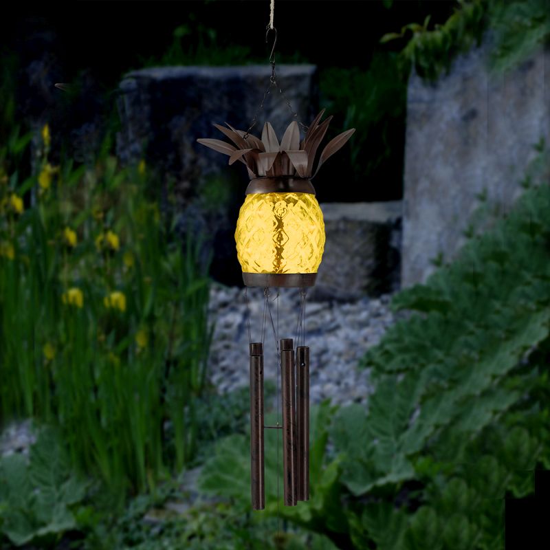 Bright Garden Solar Powered Pineapple Windchime - Yellow