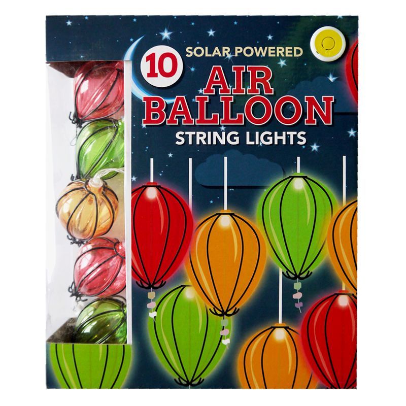 Bright Garden 10 Solar Coloured Hot Air Balloon String Lights