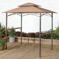 See more information about the Luxury Garden BBQ Shelter by Croft 1.5 x 2.4M Doubled Vented Brown