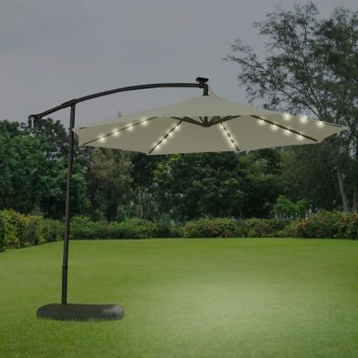 Product photograph of Overhang Garden Parasol By Croft - 3m Cream from QD stores