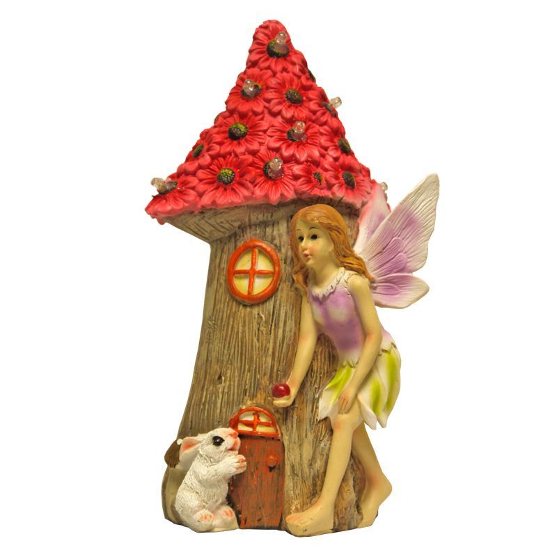 Magical Garden Solar Powered Woodland Fairy House - Red