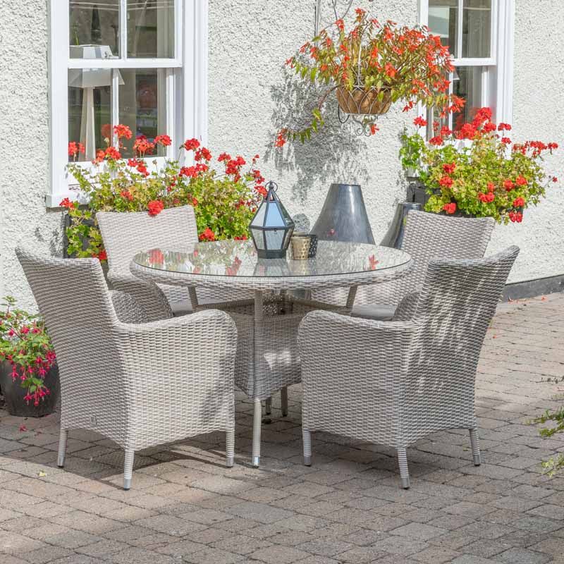 Croft Monaco 4 Seat Dining Set And Parasol At Qd S - 4 Seater Rattan Patio Set With Parasol