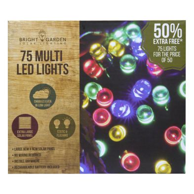 Product photograph of Solar Garden String Lights Decoration 75 Multicolour Led - 10 4m By Bright Garden from QD stores