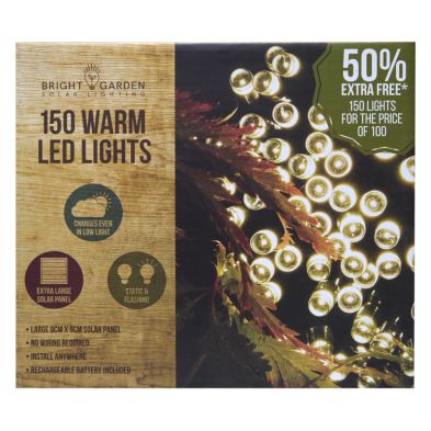 Product photograph of Solar Garden String Lights Decoration 150 Warm White Led - 17 9m By Bright Garden from QD stores