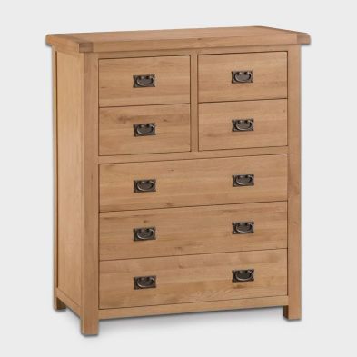 Product photograph of Cotswold Oak Tall Chest Of Drawers Natural 7 Drawers from QD stores