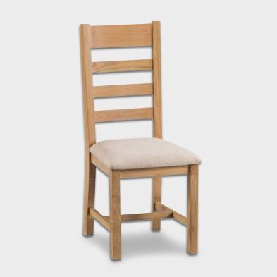 Cotswold Oak Dining Chair Wood Fabric Natural