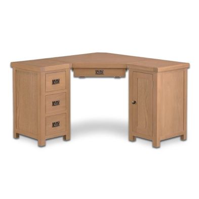See more information about the Cotswold Corner Desk Oak 1 Door 4 Drawer