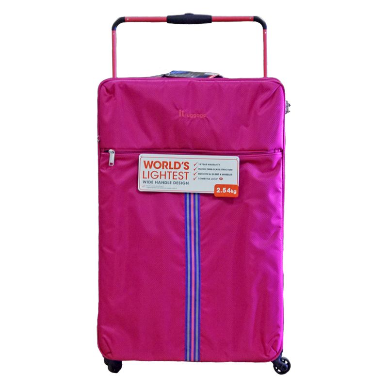 IT Luggage 29 Inch Pink 4 Wheel Tourer Worlds Lightest Suitcase