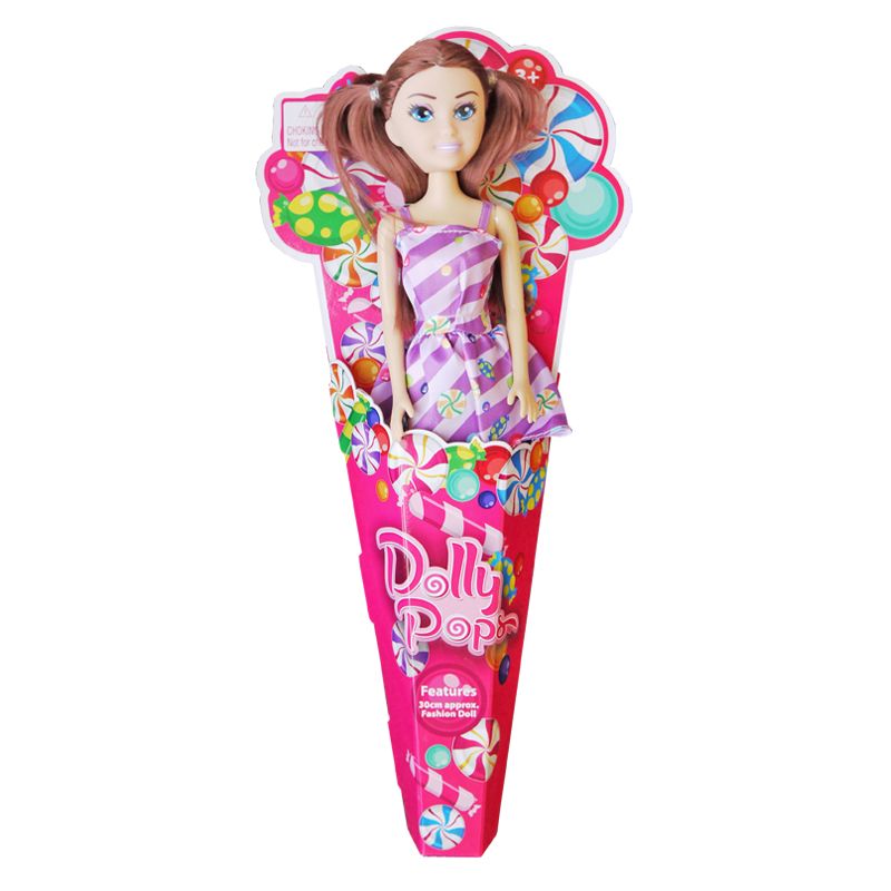 Dolly Pops Fashion Doll - Purple Diagonal Outfit