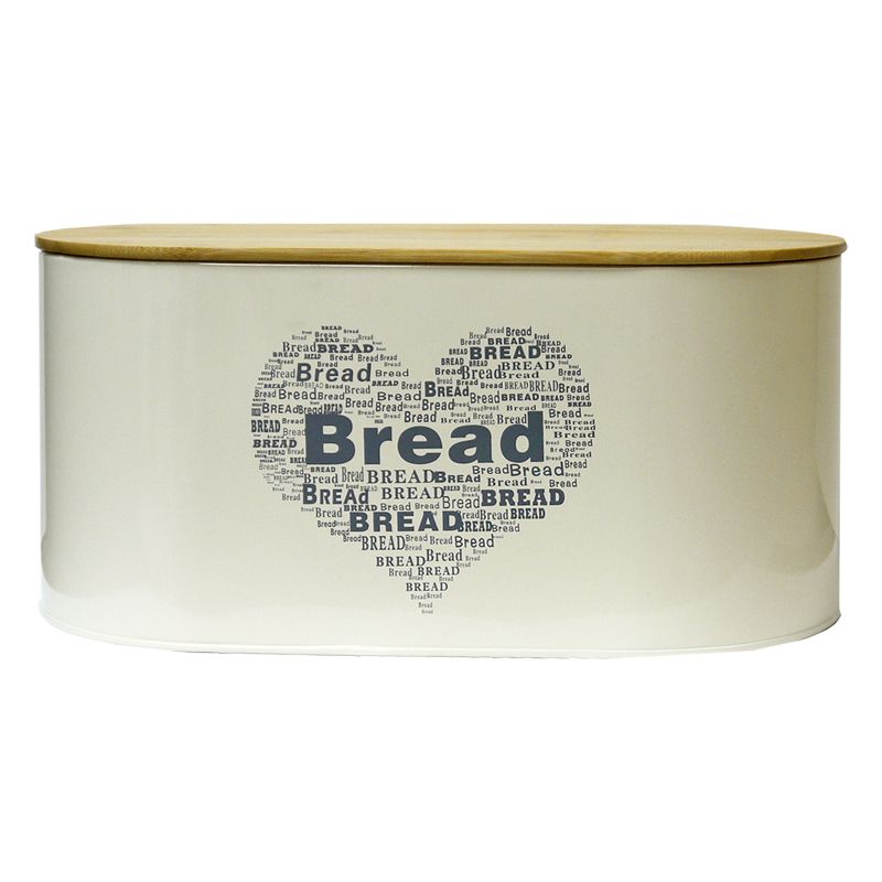Bread Heart Storage Design Jar Tin With Bamboo Lid