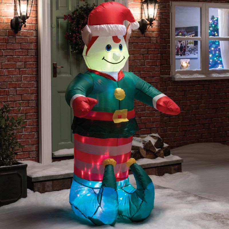 6 Foot Inflatable Elf Decorative Christmas Animated Light
