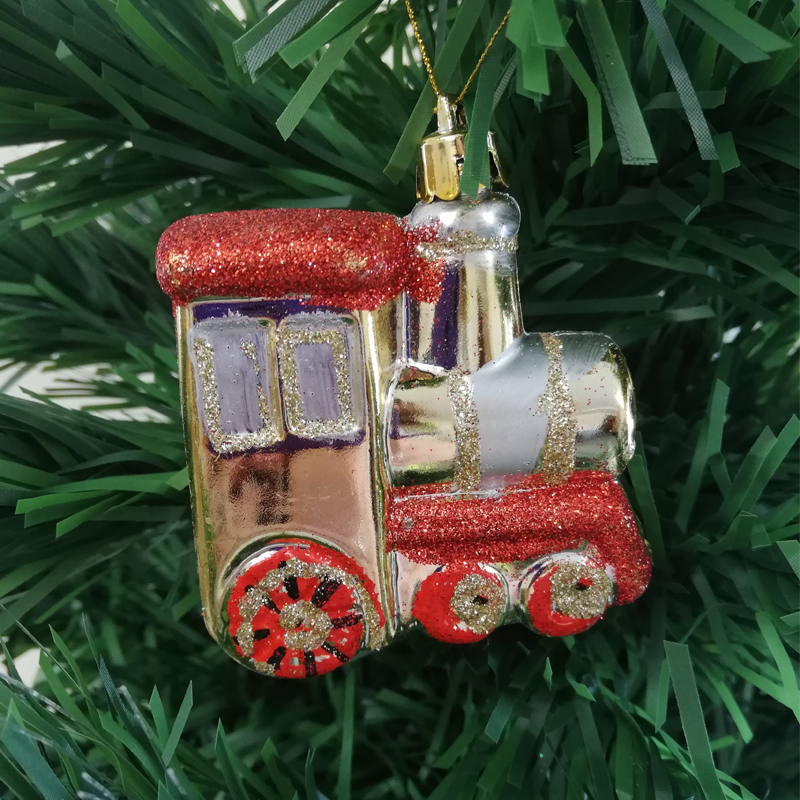 Red & Gold Train Tree Decorations 3 Pack 7cm