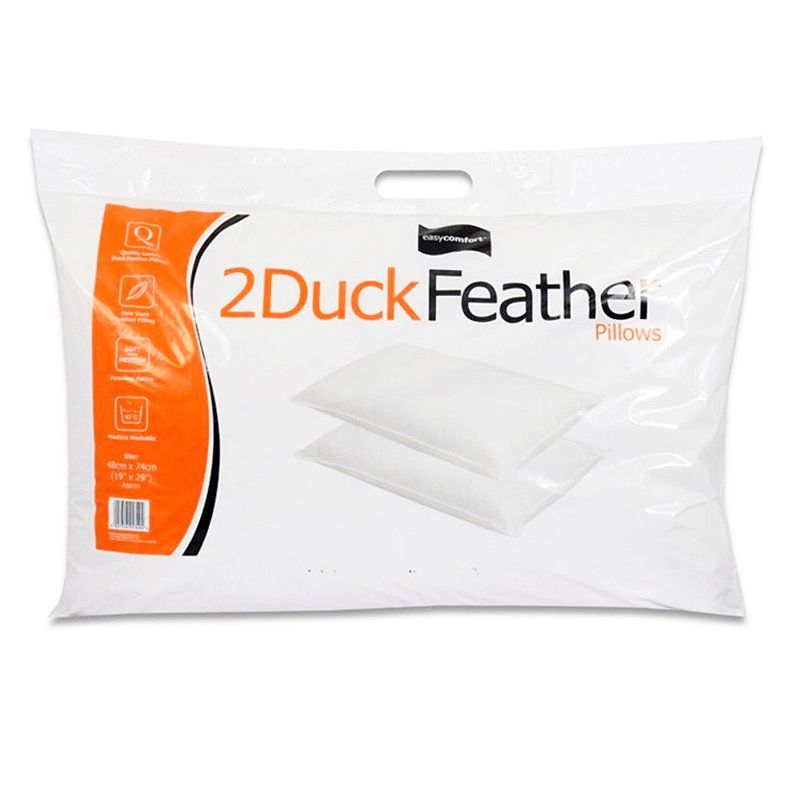 Easy Comfort Duck Feather Pillow Pair