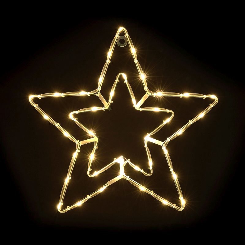 40 LED Warm White Outdoor Static Double Star Rope Light Mains 36cm