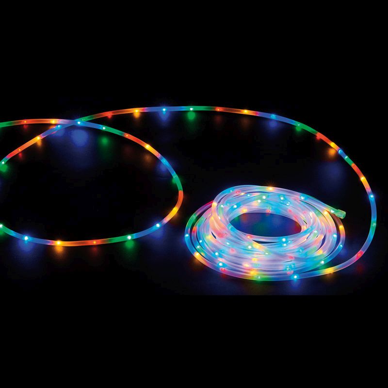200 LED Multicolour Outdoor Mini Rope Christmas Light Mains 10m